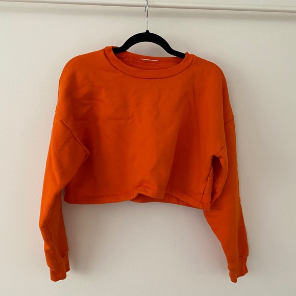 Reformation Tops - Reformation boxy crop sweatshirt orange flame size medium